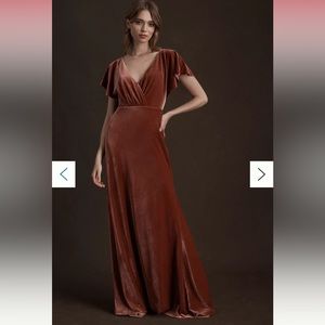COPY - BHLDN Jenny Yoo Ellis Velvet Open Back Dress size 2 in English Rose.